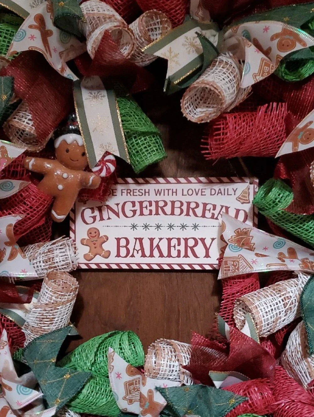 Holiday Wreath - Red, Green, White